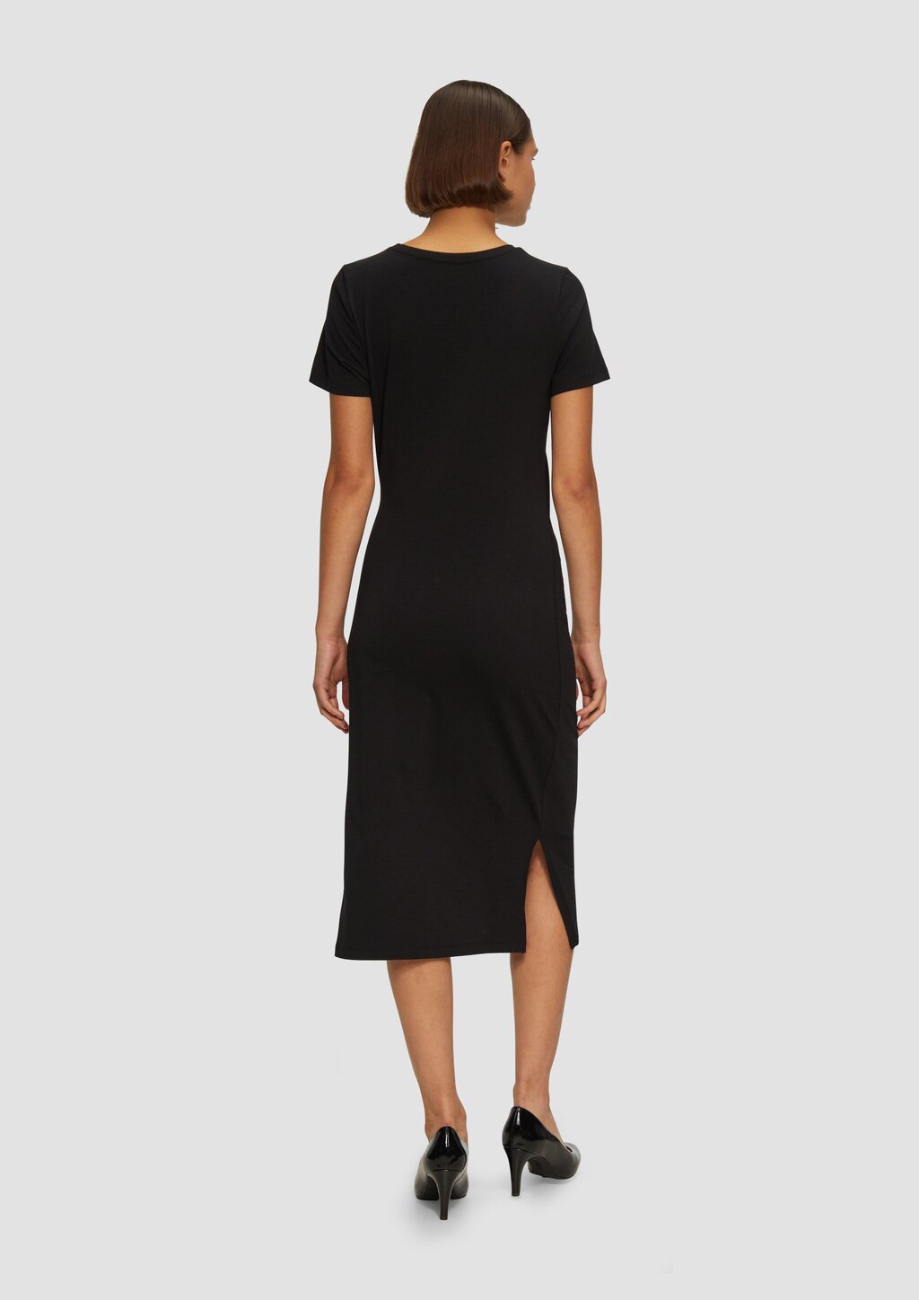 Midikleid aus Baumwollstretch mit Knotendetail