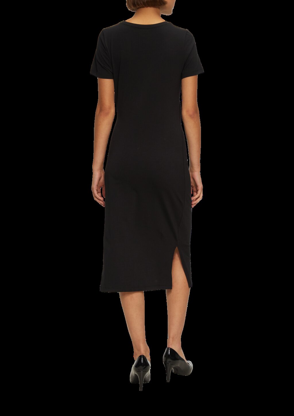 Midikleid aus Baumwollstretch mit Knotendetail