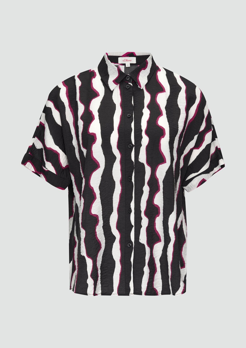 Oversized Hemdbluse aus strukturiertem Viskose