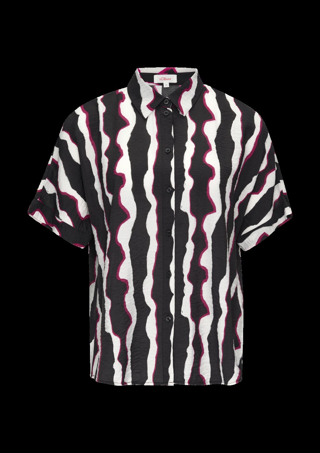 Oversized Hemdbluse aus strukturiertem Viskose