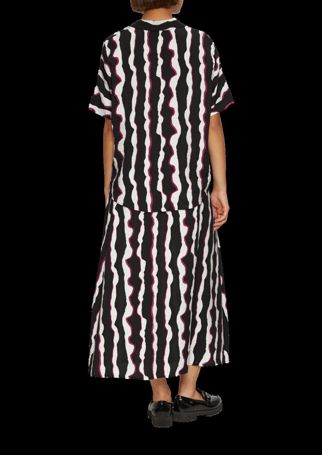 Oversized Hemdbluse aus strukturiertem Viskose