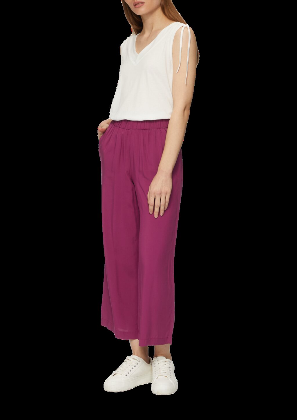 Culotte aus fließender Viskose mit Elastikbund