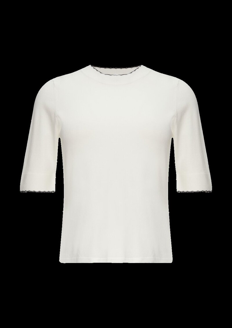 Strickpullover im Slim Fit mit Kontrastdetails