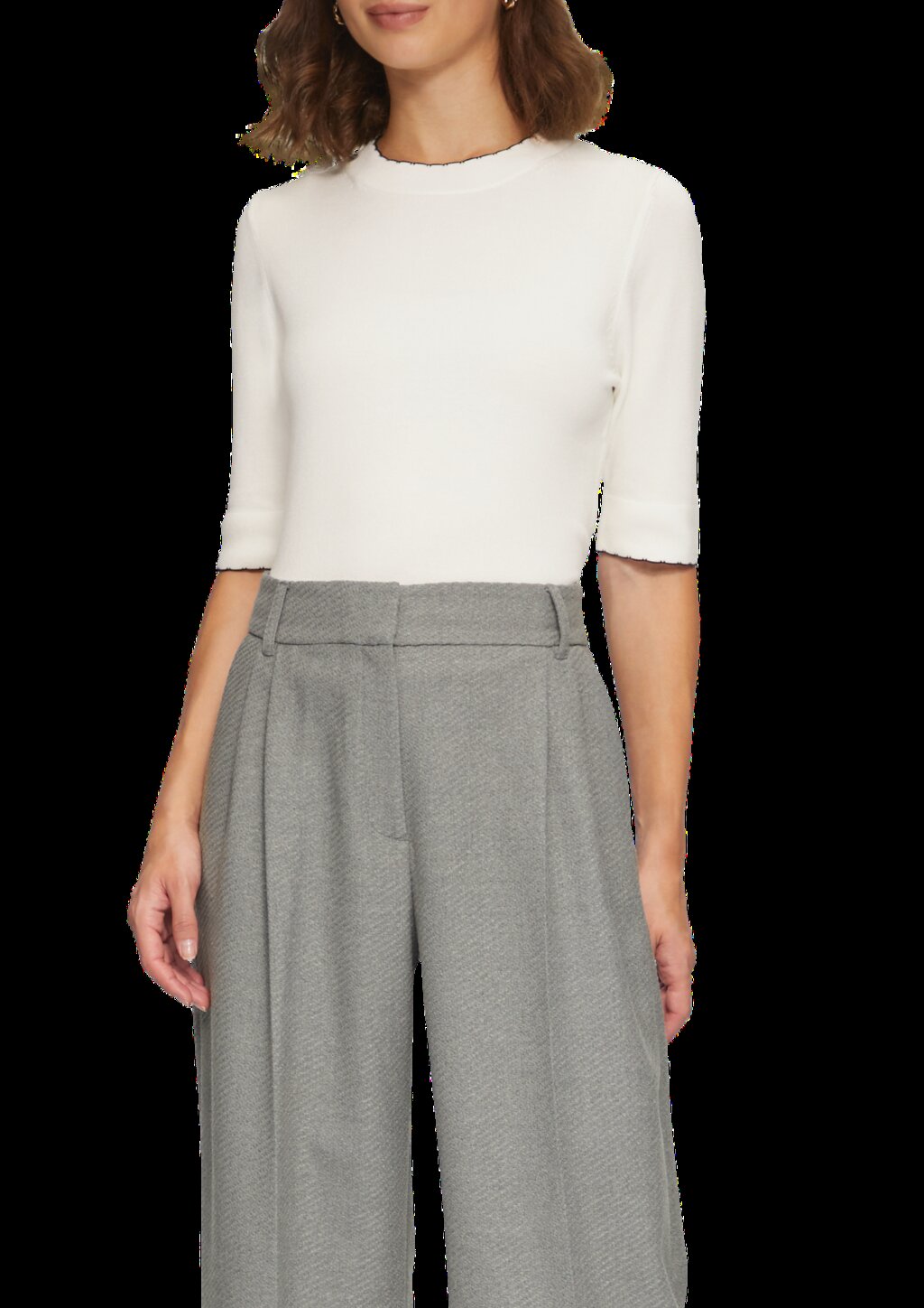 Strickpullover im Slim Fit mit Kontrastdetails