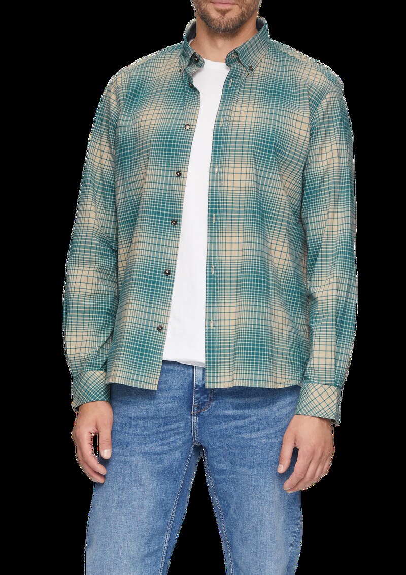 Regular Fit: Hemd aus Baumwollstretch mit Button-Down-Kragen