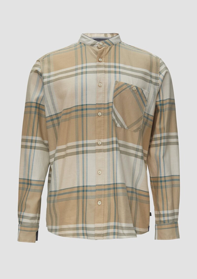 Regular Fit: Softes Karohemd mit Stehkragen