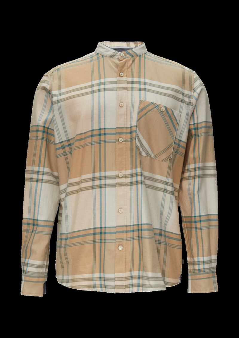 Regular Fit: Softes Karohemd mit Stehkragen