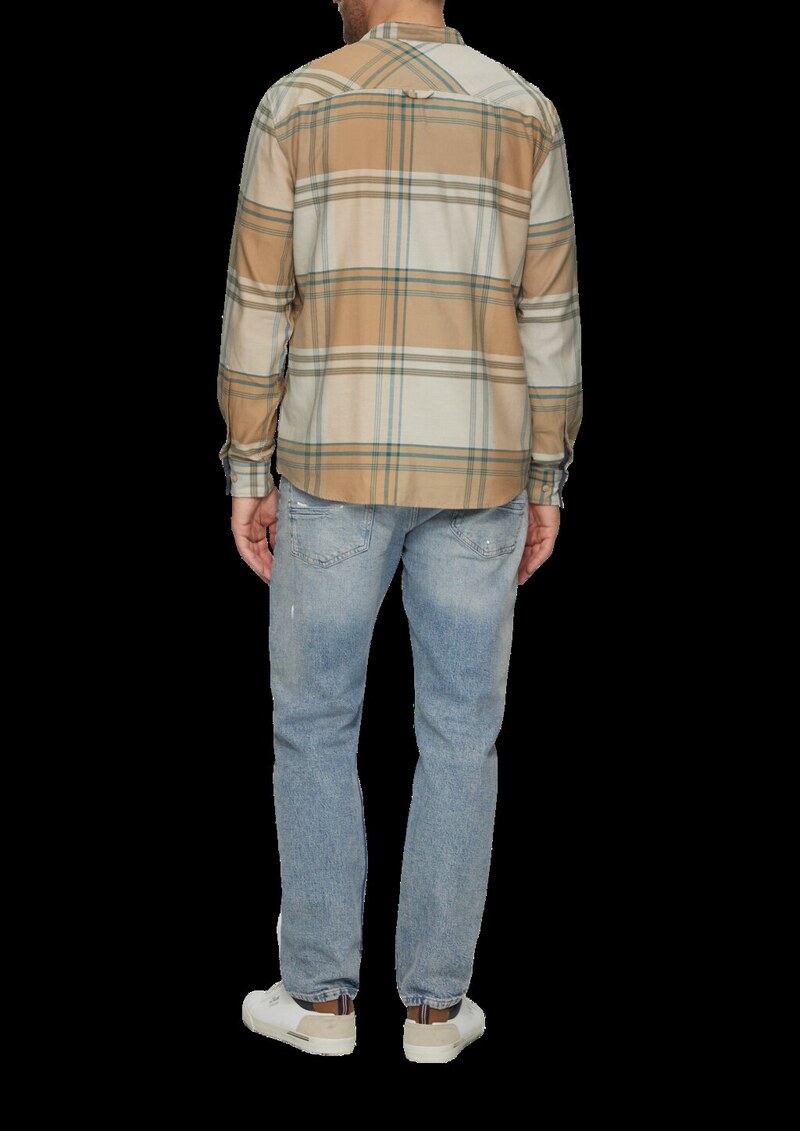 Regular Fit: Softes Karohemd mit Stehkragen