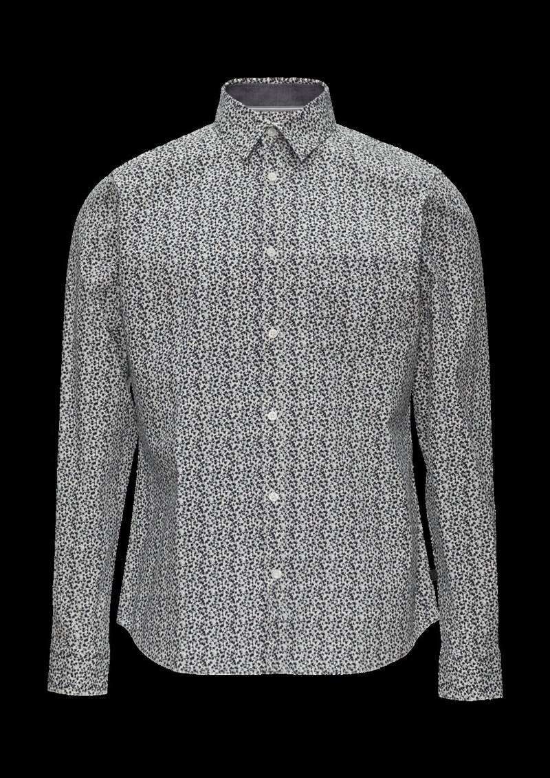 Slim Fit: Gemustertes Hemd mit Kentkragen