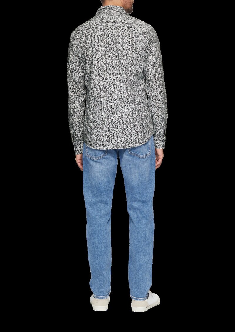 Slim Fit: Gemustertes Hemd mit Kentkragen