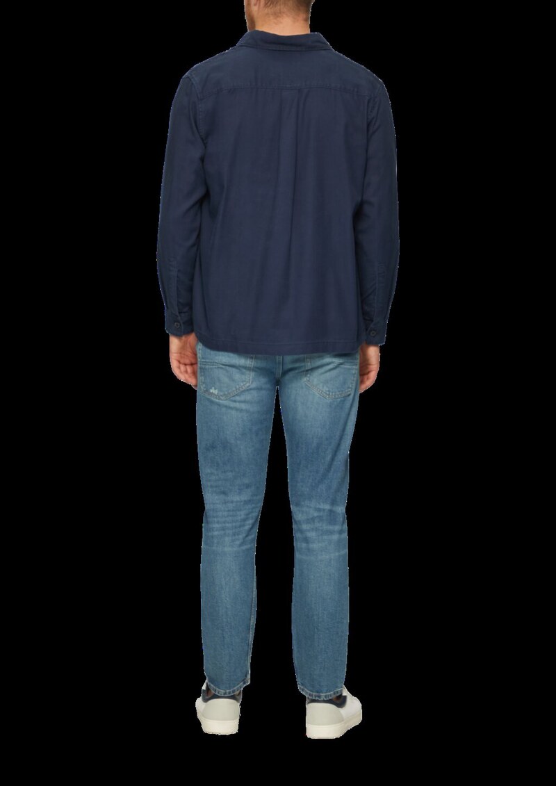 Lässiges Overshirt mit Fischgrat-Struktur