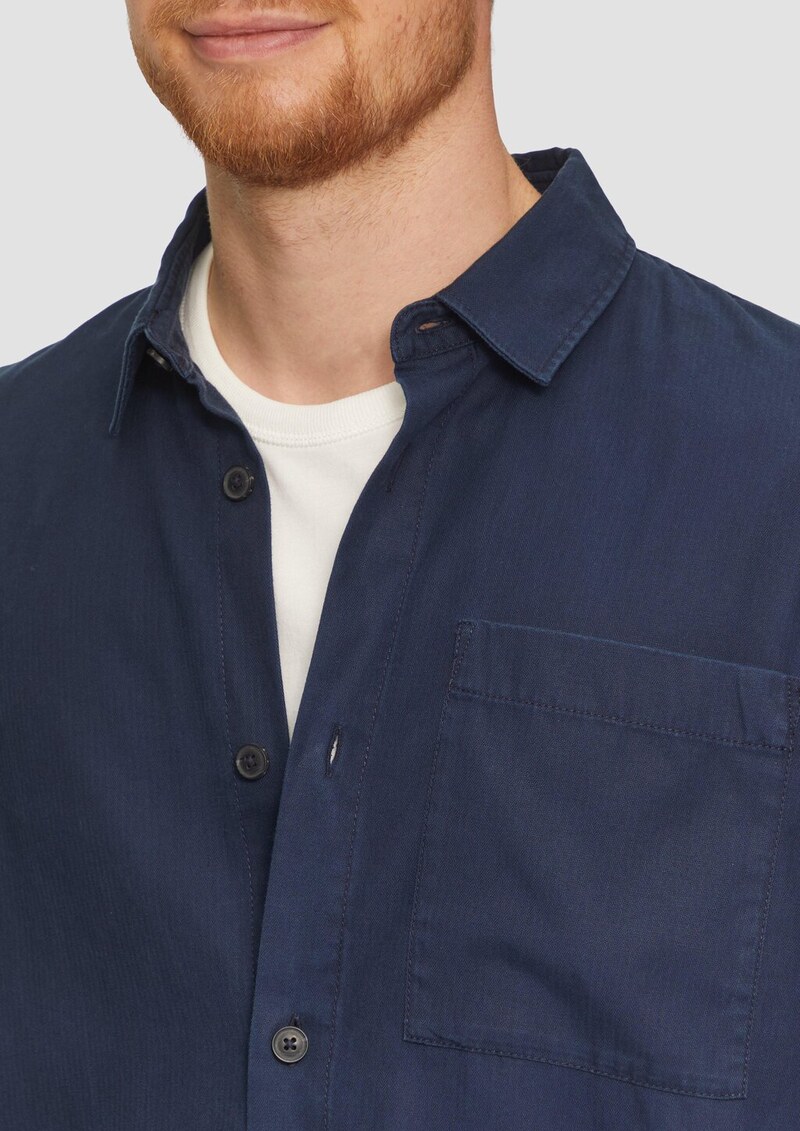 Lässiges Overshirt mit Fischgrat-Struktur