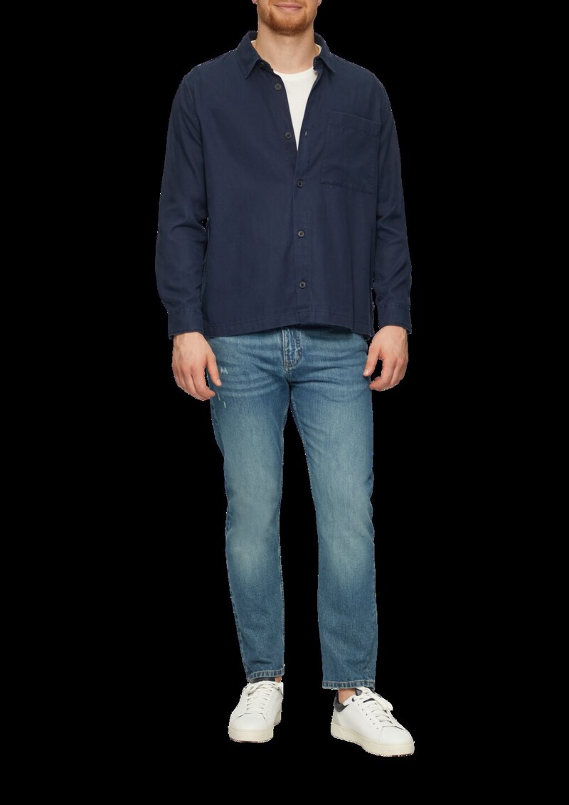 Lässiges Overshirt mit Fischgrat-Struktur