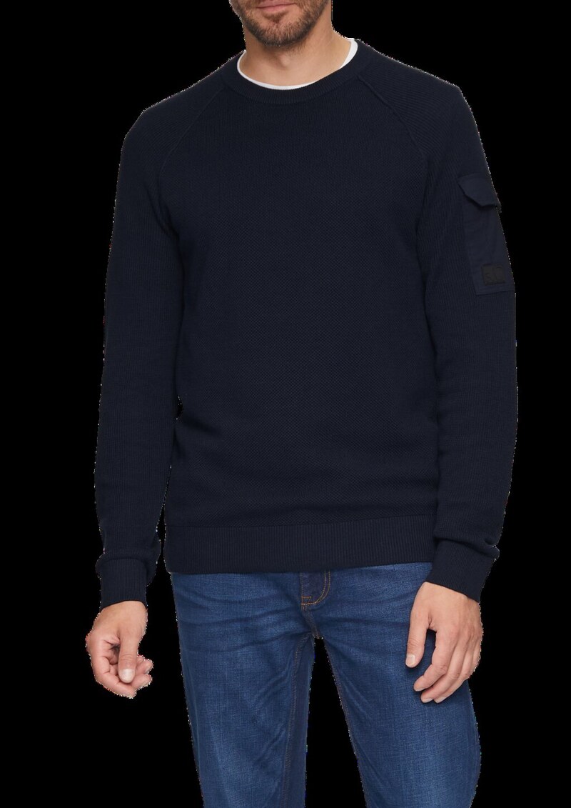 Strickpullover mit Raglanärmeln und Strukturmix