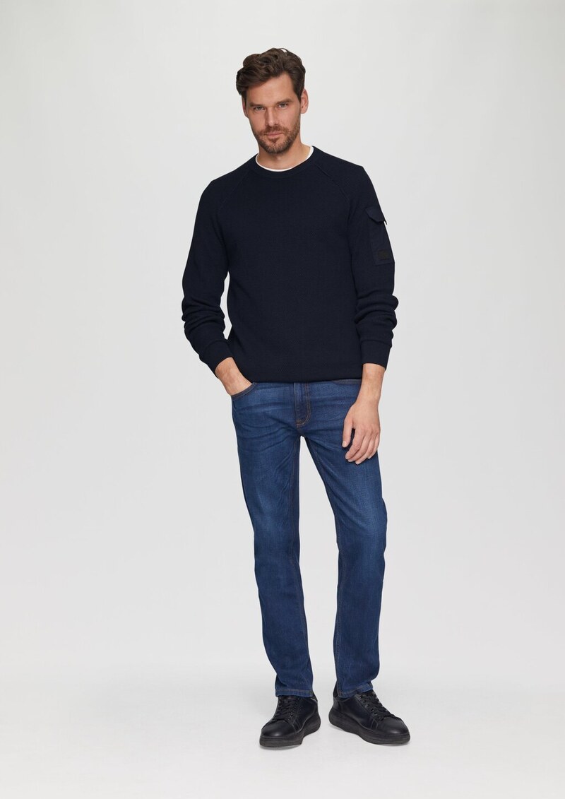 Strickpullover mit Raglanärmeln und Strukturmix