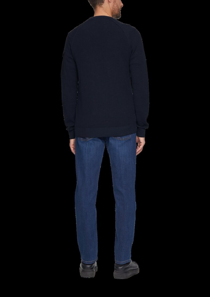 Strickpullover mit Raglanärmeln und Strukturmix