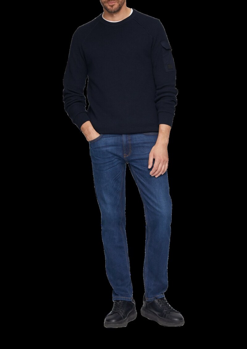 Strickpullover mit Raglanärmeln und Strukturmix