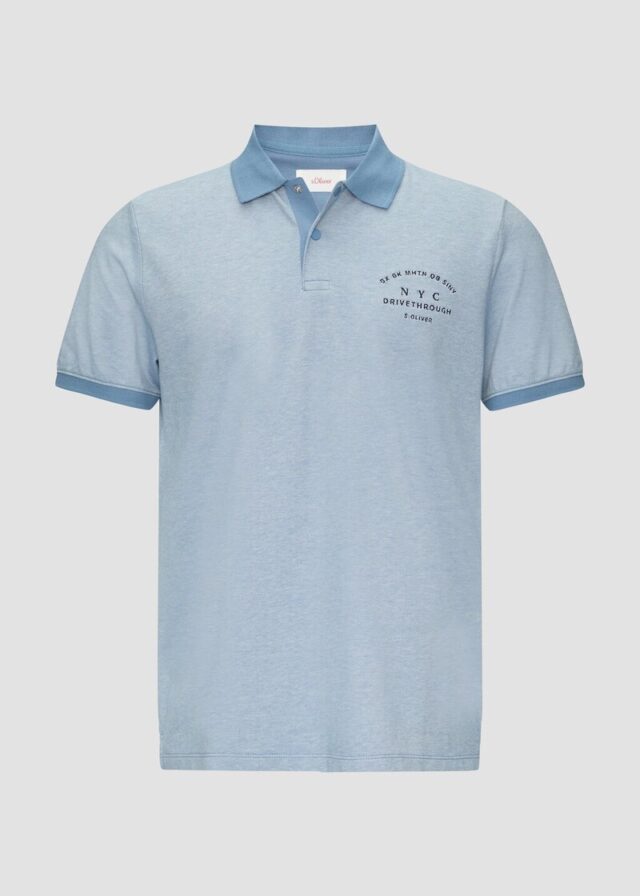 Poloshirt aus Baumwollpiqué mit Kontrast-Details