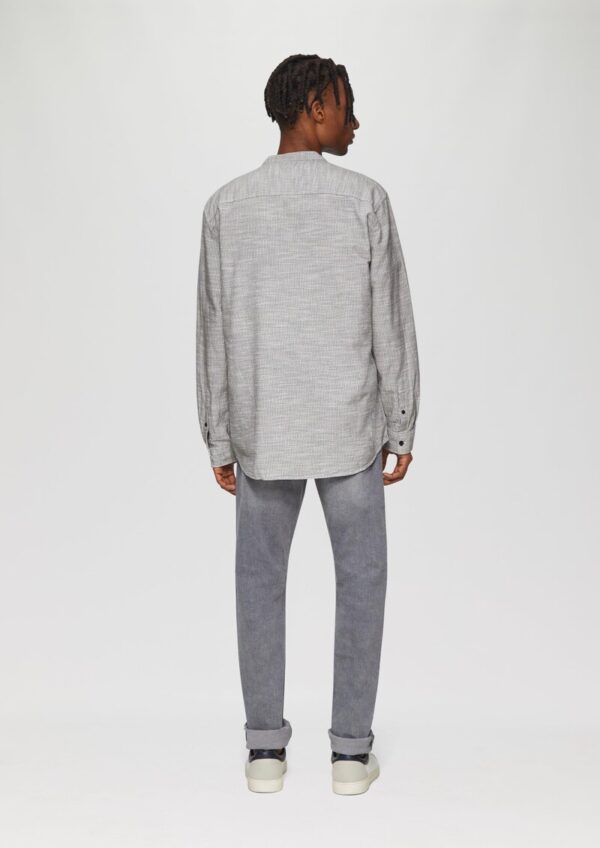 Regular Fit: Baumwollhemd mit Stehkragen