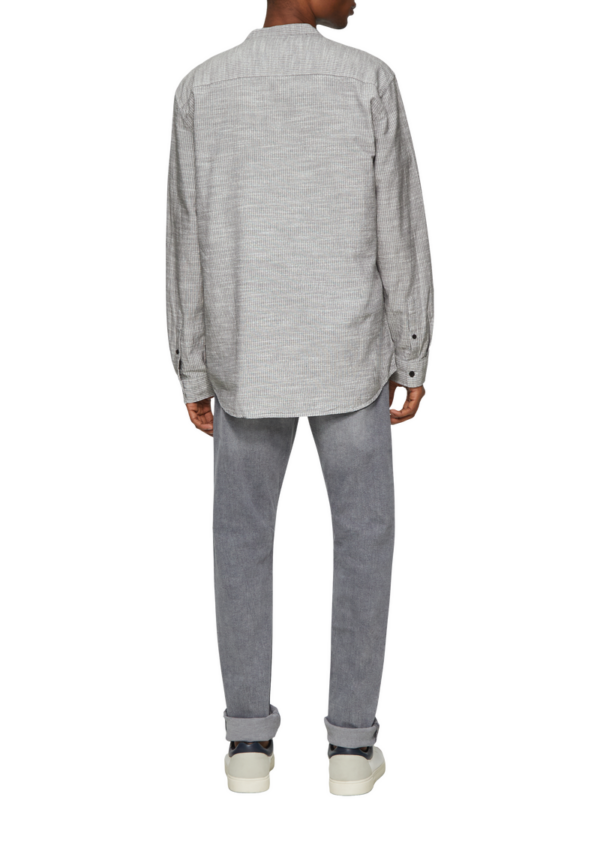 Regular Fit: Baumwollhemd mit Stehkragen