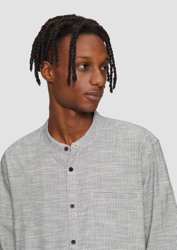 Regular Fit: Baumwollhemd mit Stehkragen