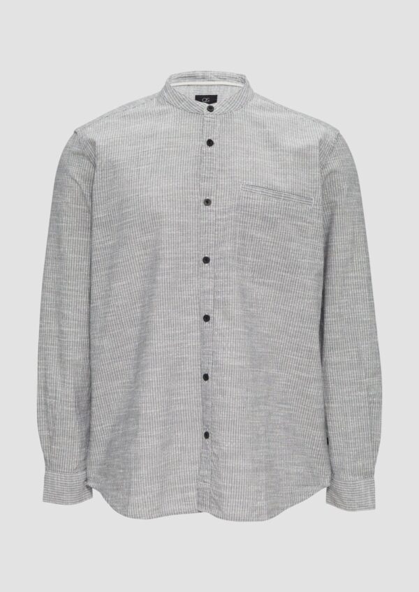 Regular Fit: Baumwollhemd mit Stehkragen