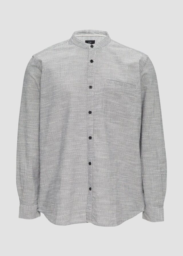 Regular Fit: Baumwollhemd mit Stehkragen