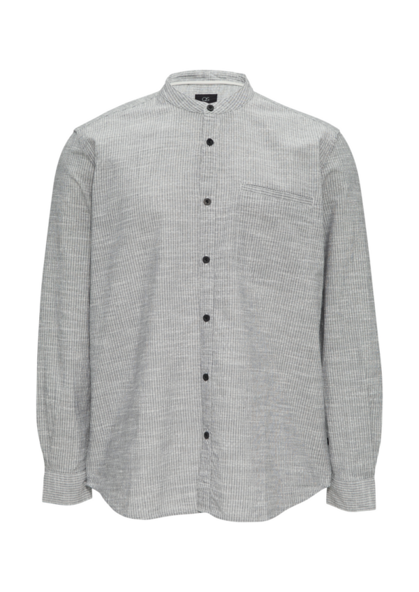 Regular Fit: Baumwollhemd mit Stehkragen