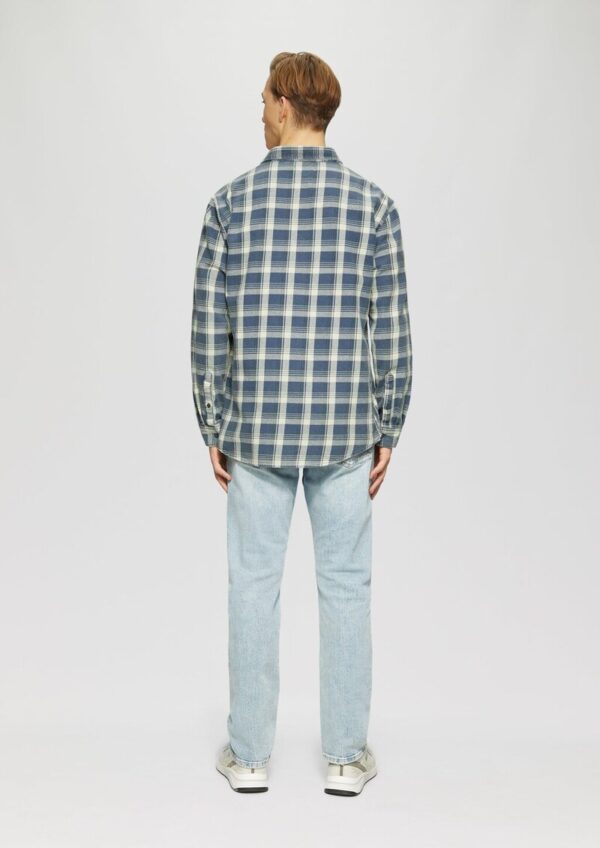 Regular Fit: Gewaschenes Flanell-Hemd mit Karo-Muster
