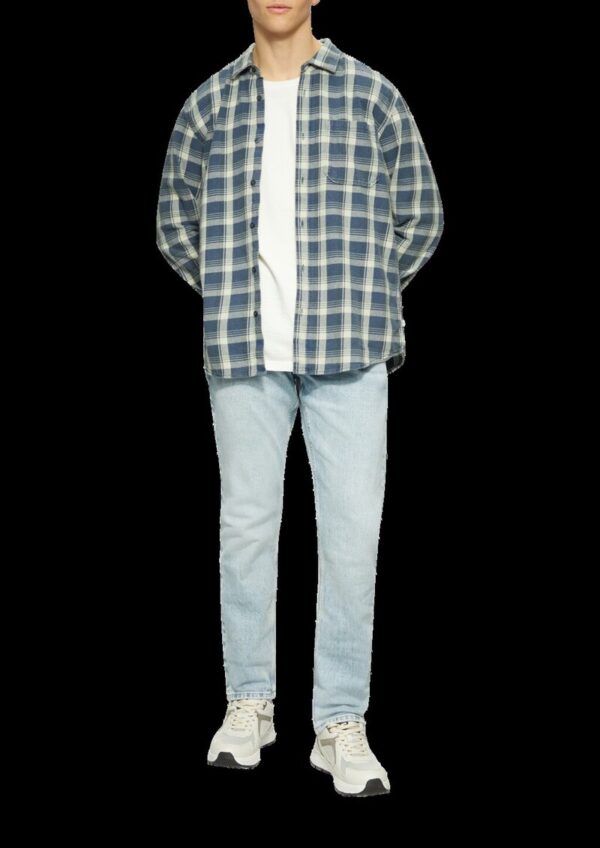 Regular Fit: Gewaschenes Flanell-Hemd mit Karo-Muster