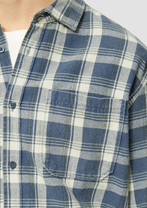 Regular Fit: Gewaschenes Flanell-Hemd mit Karo-Muster