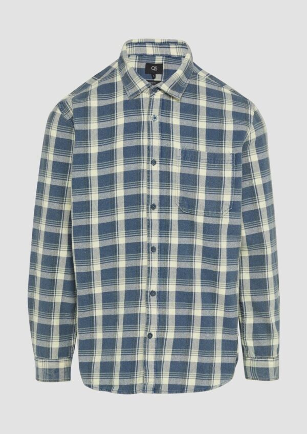 Regular Fit: Gewaschenes Flanell-Hemd mit Karo-Muster