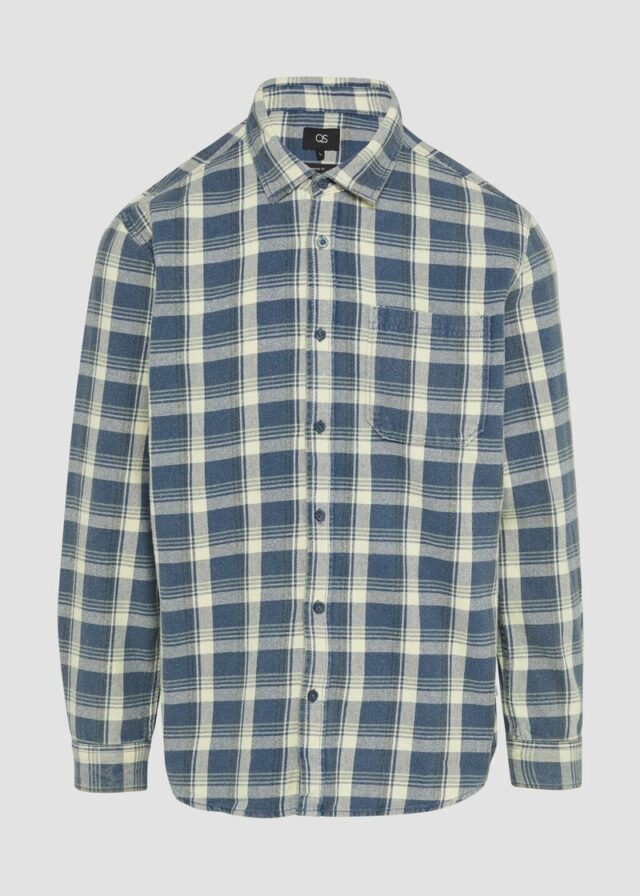 Regular Fit: Gewaschenes Flanell-Hemd mit Karo-Muster