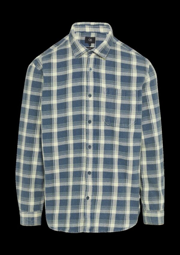 Regular Fit: Gewaschenes Flanell-Hemd mit Karo-Muster