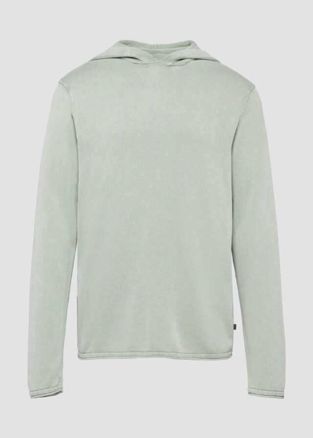 Kapuzenpullover aus Feinstrick in gewaschener Optik