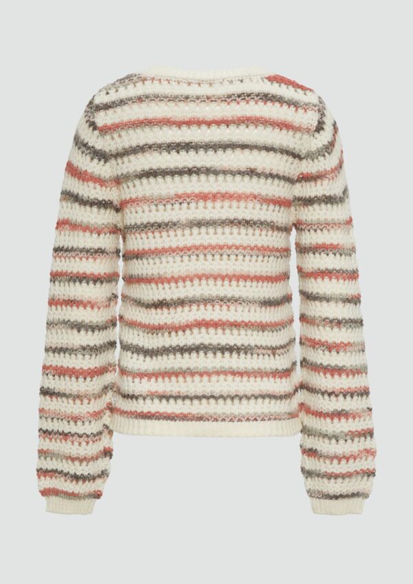 Gestreifter Pullover aus Ajour-Strick