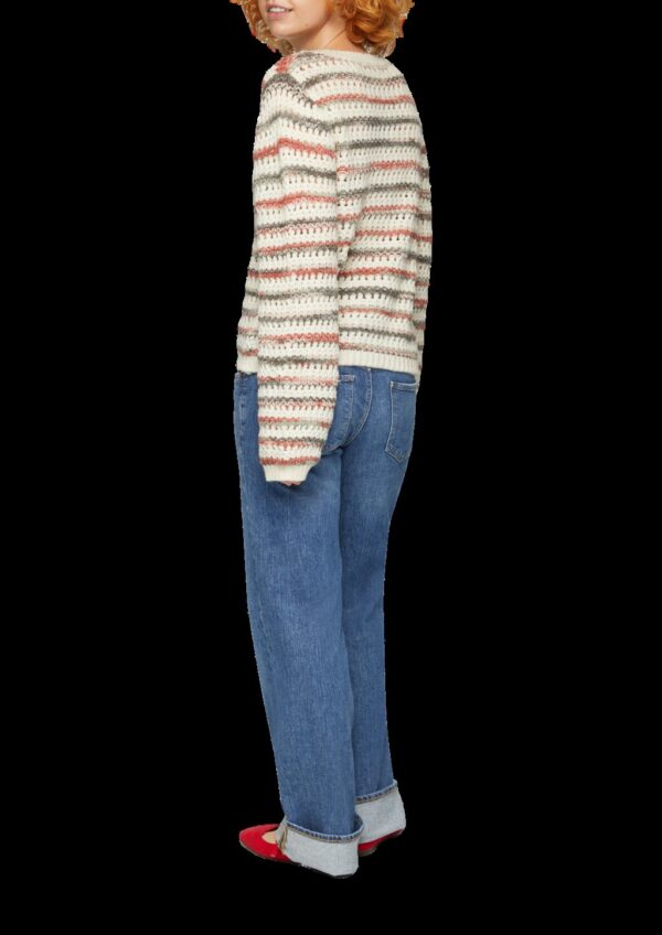 Gestreifter Pullover aus Ajour-Strick