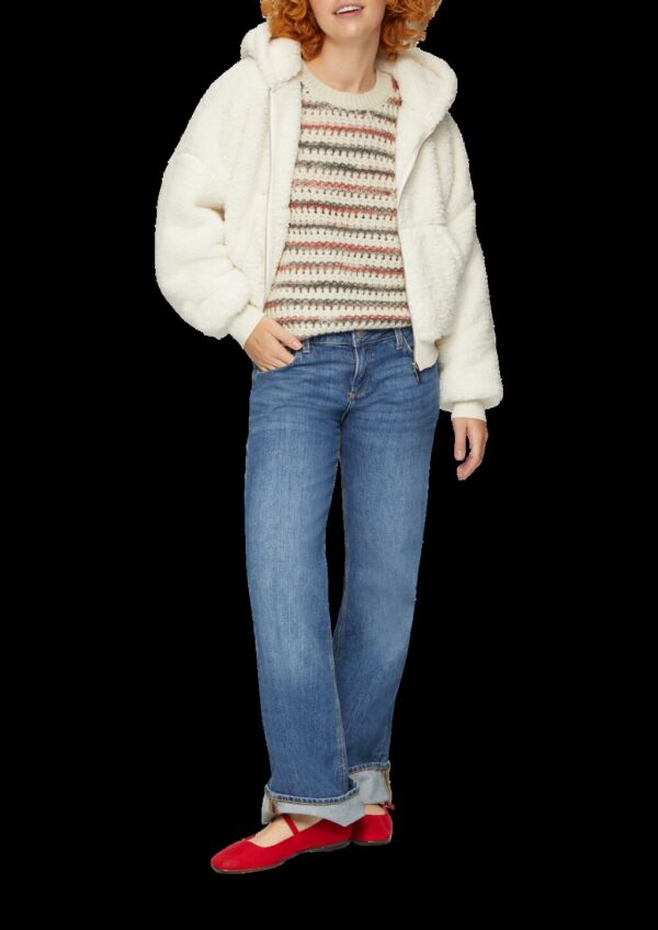 Gestreifter Pullover aus Ajour-Strick