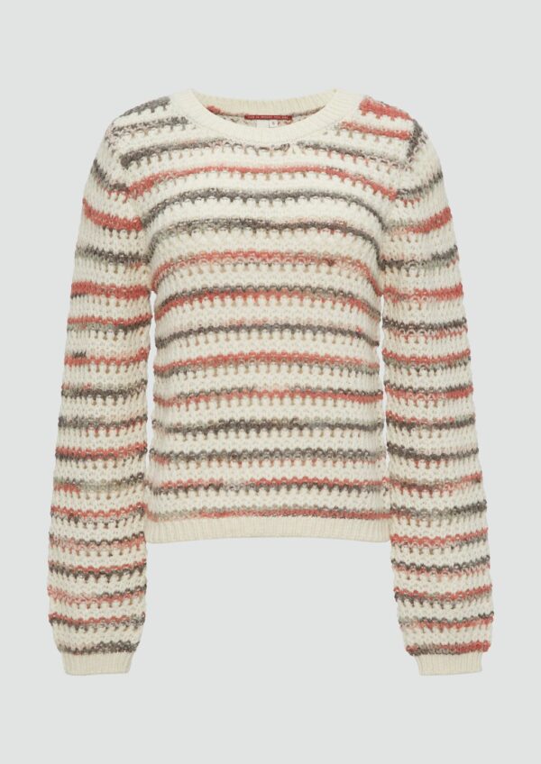 Gestreifter Pullover aus Ajour-Strick