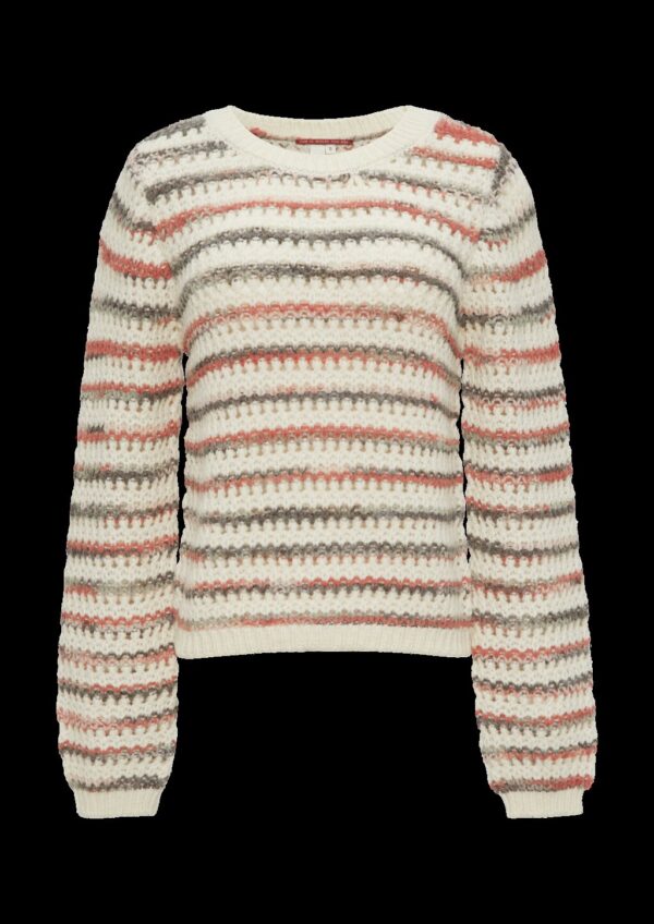 Gestreifter Pullover aus Ajour-Strick