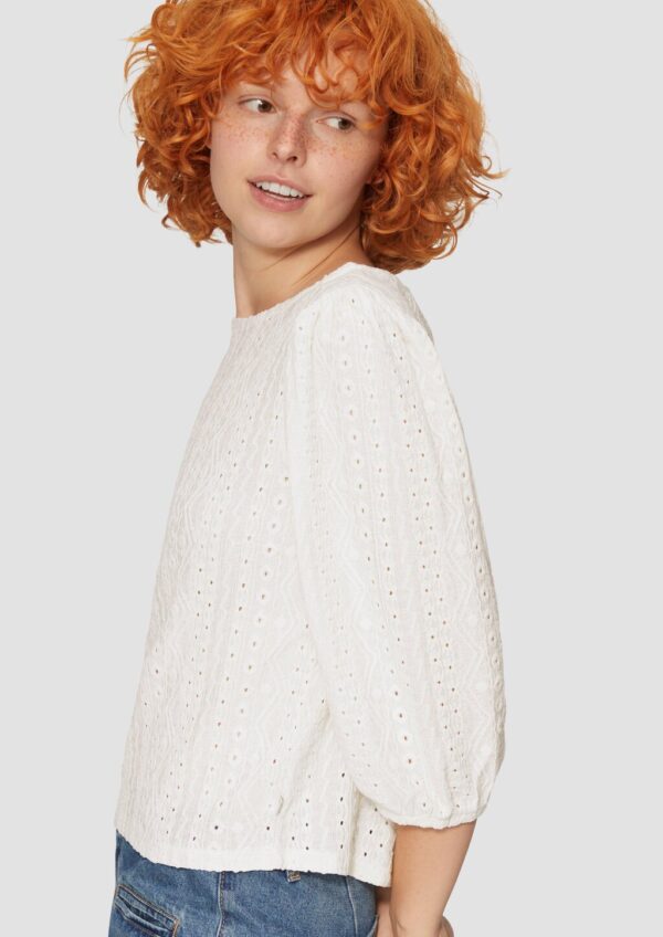 Jacquard-Shirt mit 3/4-Ärmeln