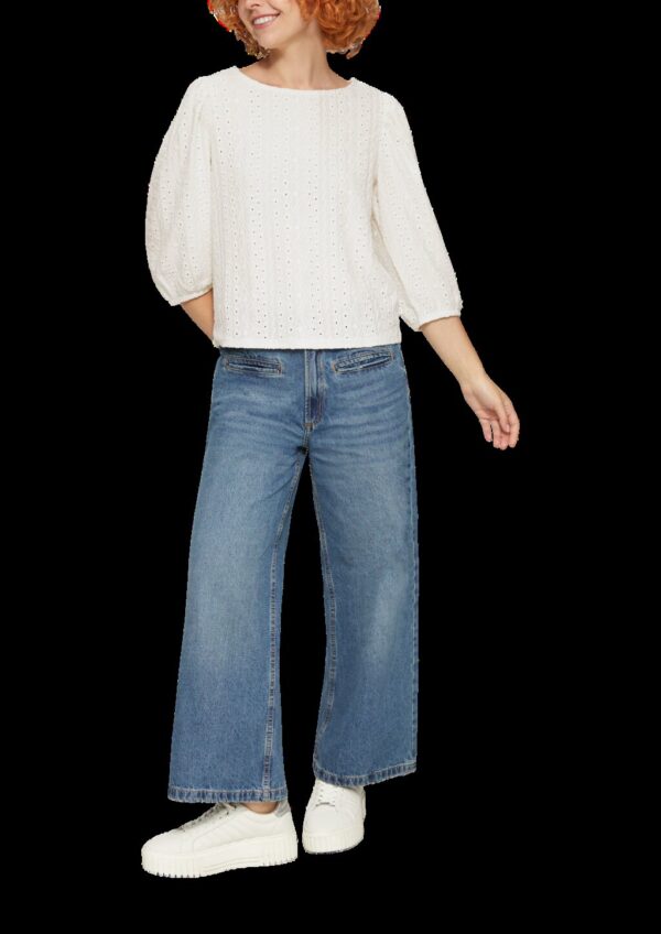 Jacquard-Shirt mit 3/4-Ärmeln