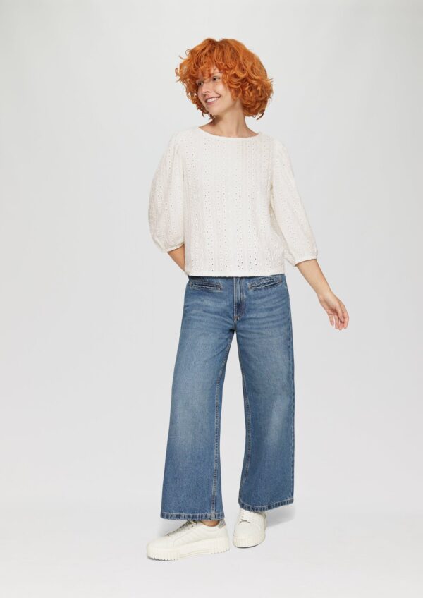 Jacquard-Shirt mit 3/4-Ärmeln