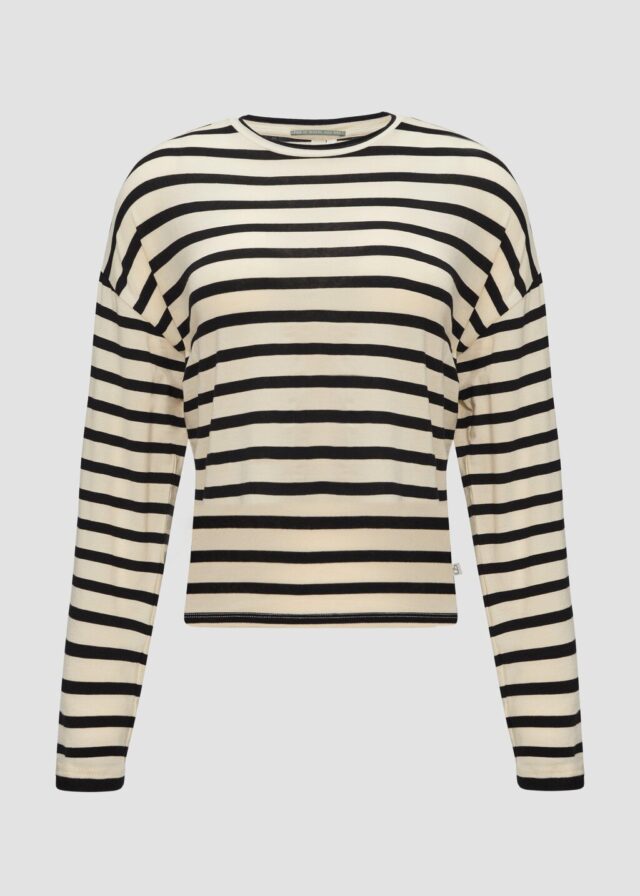 Gestreiftes Longsleeve aus Jersey mit weitem Arm