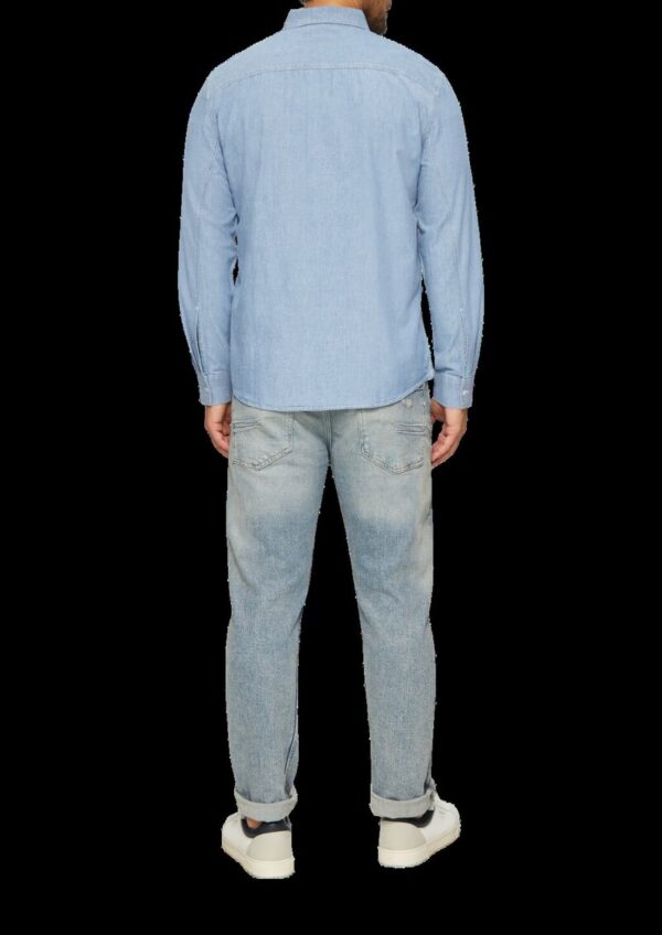 Regular Fit: Baumwollhemd aus Chambray