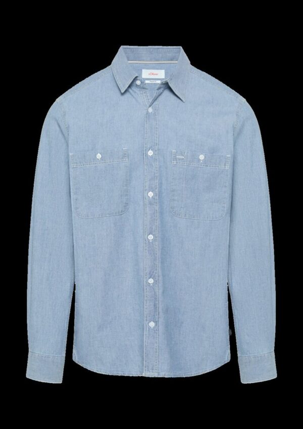 Regular Fit: Baumwollhemd aus Chambray