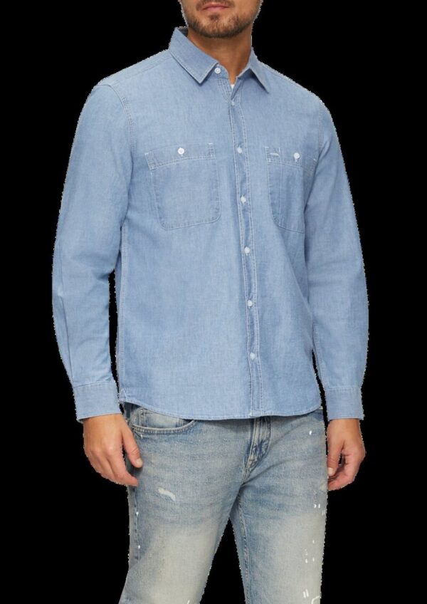 Regular Fit: Baumwollhemd aus Chambray