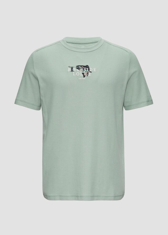 T-Shirt mit Stickerei aus Waffeljersey | 360° Circular Vision