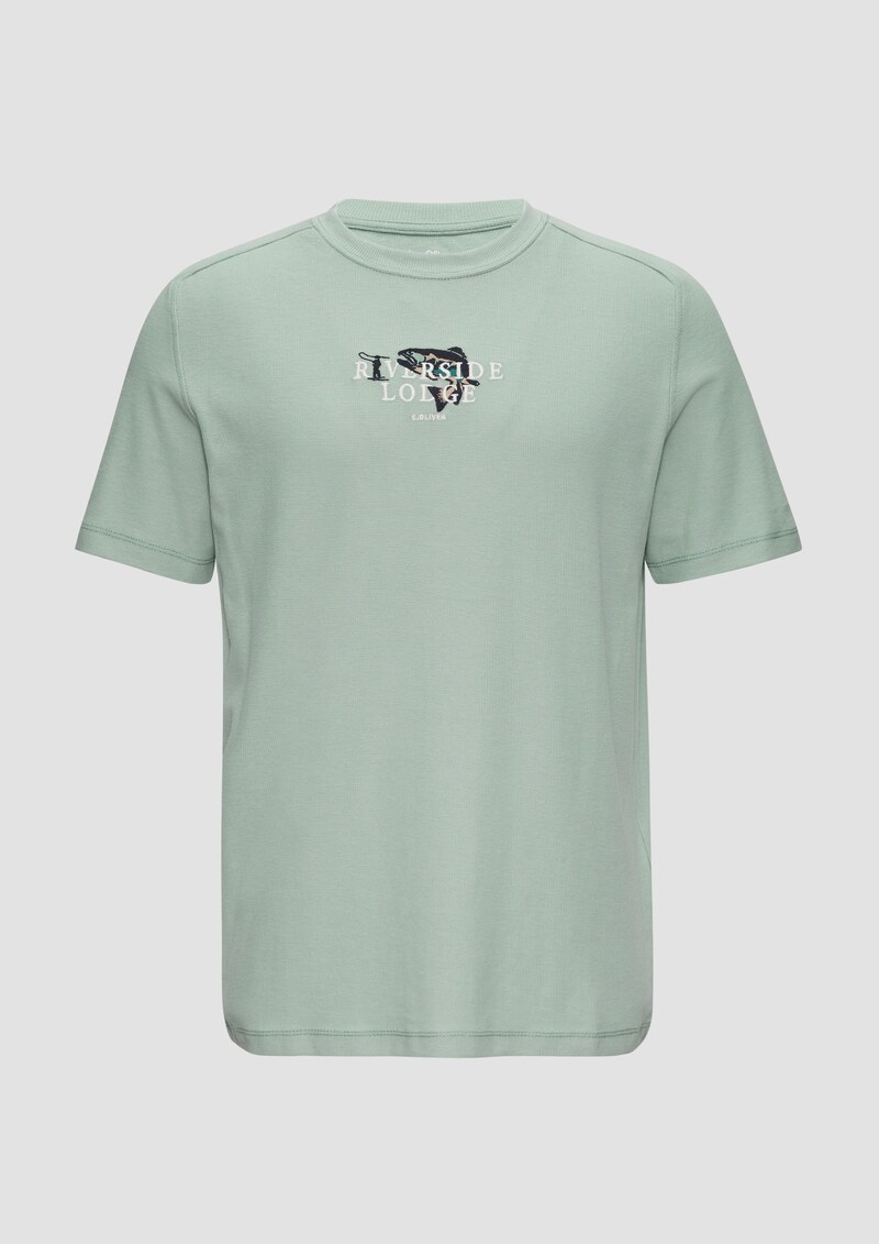 T-Shirt mit Stickerei aus Waffeljersey | 360° Circular Vision