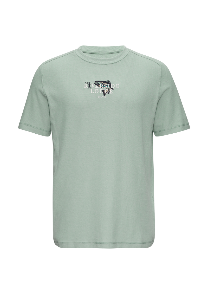 T-Shirt mit Stickerei aus Waffeljersey | 360° Circular Vision